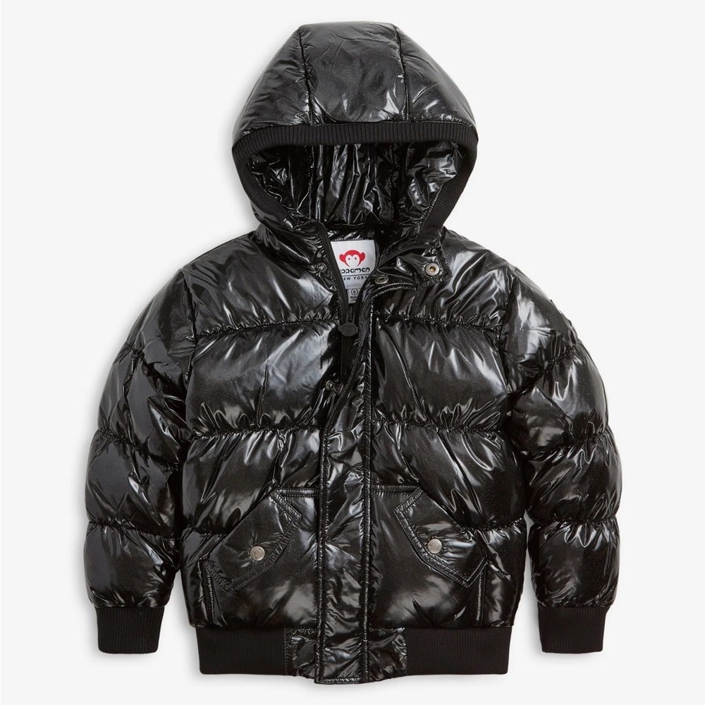 Appaman Black Glitter Puffy Coat